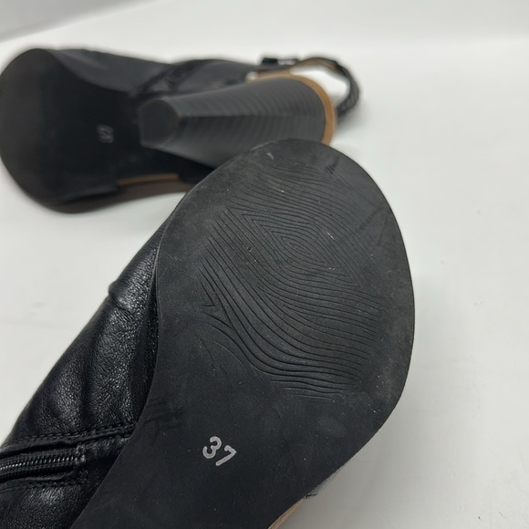 Miz Mooz Mardi Sandals Shoes Open Toe Heeled Leather Shoe Black Size 37 US 7 - Picture 10 of 10